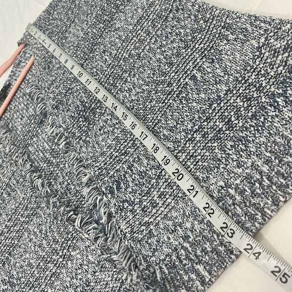 Tribal Cardigan Sweater, Soft Knit, Frayed Edge, Blue & White, XL - Picture 5 of 8